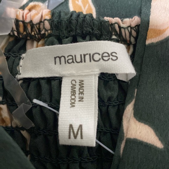 (NEW) Sweetheart Neck Green Dark Cottagecore Prairie Floral Tiered Midi Dress M - Picture 11 of 14